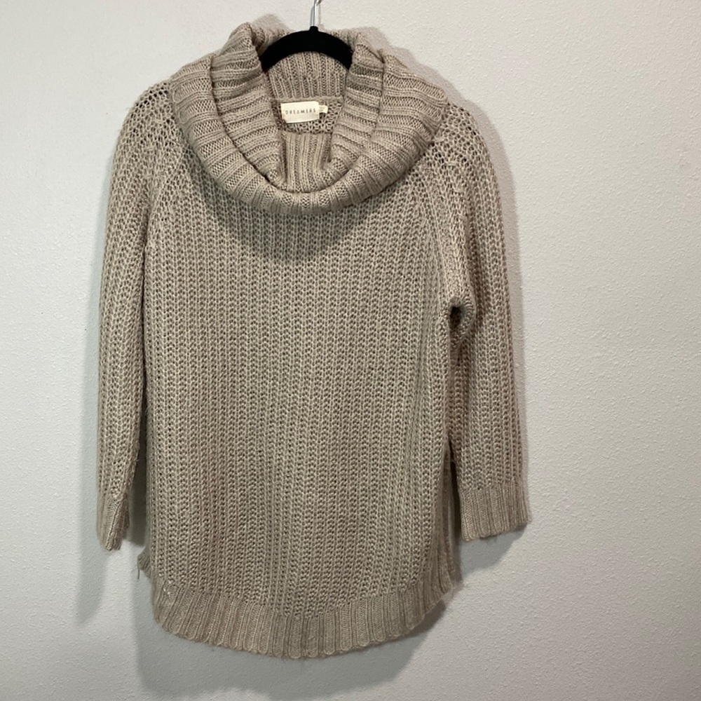 Dreamers oversized sweater turtleneck beige C7354